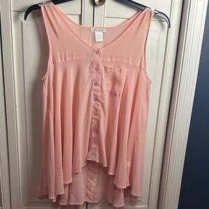 Pink Sleeveless Button-Down Top, size medium
